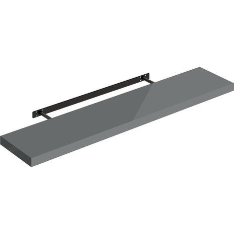 Étagère Murale WOLTU, Tablette Flottante, Panneau de Bois, Gris Brillant, 110x22,9x3,8cm