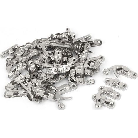 20 Stück Schmuck Geschenkbox Linke Schwingenverschluss Verriegelungen Ersatz Silber Ton (1/2)