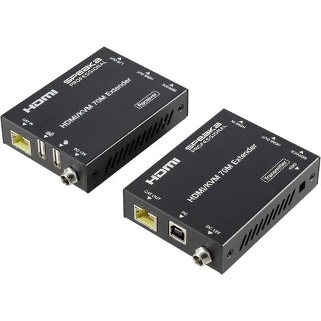 SpeaKa Professional SP-11562928 1 Porta Kit extender, estensore HDMI Controllabile via PC 4096 x 2160 Pixel Nero (1/5)