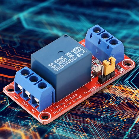 Module relais optocoupleur 1 canal, déclenchement haut/bas 24 V (1/5)