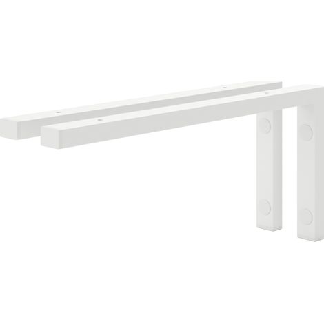Holzbrink 2x Wandkonsole Weiß für Waschtisch, 450x200 mm Modell L