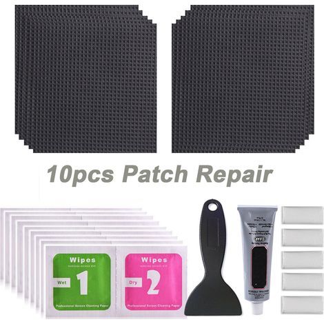 Kit de réparation noir résilient 10 pièces, kit de réparation de trampoline répare les trous ou les déchirures dans les tapis de trampoline (1/2)