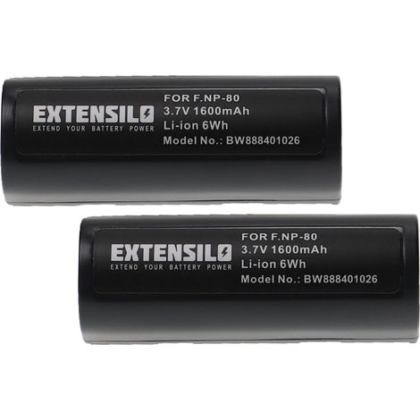 EXTENSILO 2x Akku Ersatz für Leica NP-80 für Kamera (1600 mAh, 3,7 V, Li-Ion) (1/3)