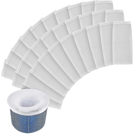 , 30 Stück, Schwimmbad-Skimmerfilter, Skimmerkorb, langlebiger elastischer elastischer Filter, Drahtgeflecht-Schwimmbadfilternetz (1/5)