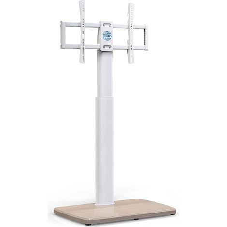 Support TV sur Pied avec Base en Bois pour TV Ecan de 32 à 70 Pouces,Pied pour TV Pivotant 60 degrés et Réglages en Hauteur jusqu'à 40 kg Max VESA 600 x 400 mm Gestion des câbles (1/5)