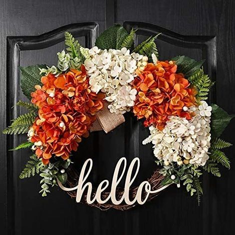 EASYCOMFORT Couronne d'automne de 19.5 pouces, couronne pour porte d'entrée, couronne pour l'automne de Thanksgiving (1/5)