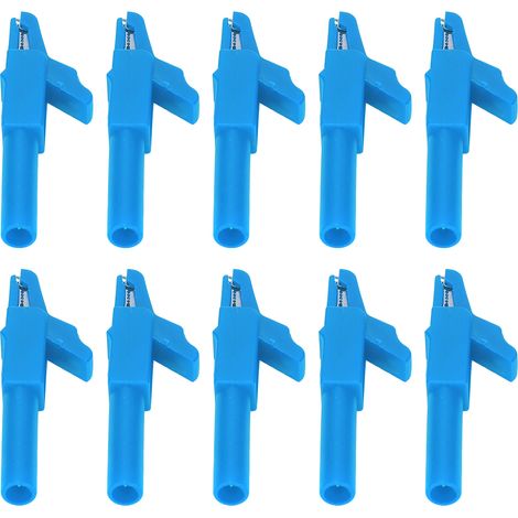 Lot de 10 pinces de sécurité isolées pour tests électriques avec prise banane 4 mm pour voiture, bateau, camion (bleu) (1/5)