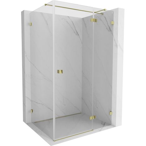 Mexen Lunar T cabine de douche pivotante droite 115 x 110 cm, transparent, or - 834T-115-110-50-00-P (1/5)
