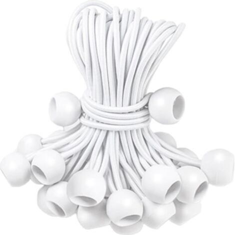 50 Pièces Tendeurs Elastique,Tendeur Elastique Boule,Tendeur Bache, Tendeur avec Boule,Sandow Elastique pour Bache,Tentes,Camping (1/5)