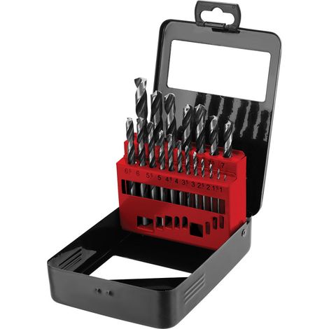 Coffret de 19 forets hélicoïdaux HSS (1/3)