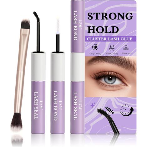 Colle Faux Cils Individuel - Colle Cils Individuels Lash Bond Et Seal 2 in 1 Forte Tenue Diy Cluster Lashes Glue Longue Durée Eyelash Glue (5ml+5ml) (1/5)