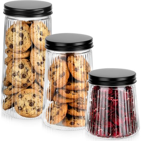 Glasbehälter für lose Produkte mit Deckel 1,4 l / 1 l / 700 ml 3 Stück.
