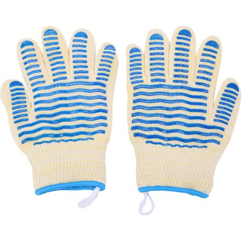 2 Gants Résistants à la Chaleur 500℃ Taille Unique Anti-Dérapant Ignifugés pour Protection Mains Four Micro-Ondes (1/5)