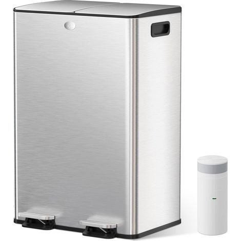 Poubelle à Double Compartiment avec Couvercle, 2x30L (1/5)