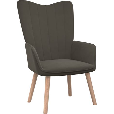 Fauteuil scandinave Gris foncé Velours (1/5)