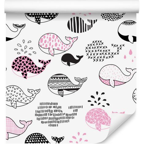 Papel pintado de ballenas para salón y dormitorio, 50x1000 cm. (1/5)