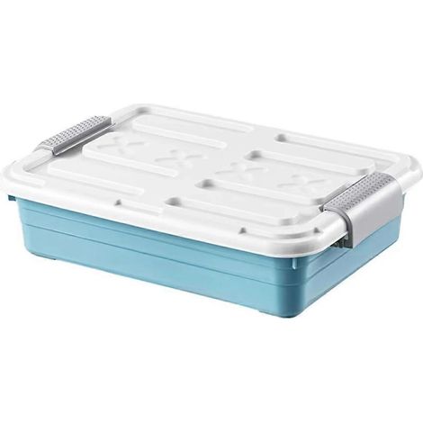 Coffre de rangement sous lit avec roulettes étanches, solution gain de place et grande capacité pour l'organisation de la maison (bleu) (1/5)