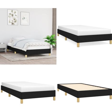 Bettgestell ohne Matratze Schwarz 80x200 cm Stoff - Bettrahmen - Doppelbett - Boxspringbetten - Lattenrost - Schlafzimmermöbel - Home & Living (1/5)