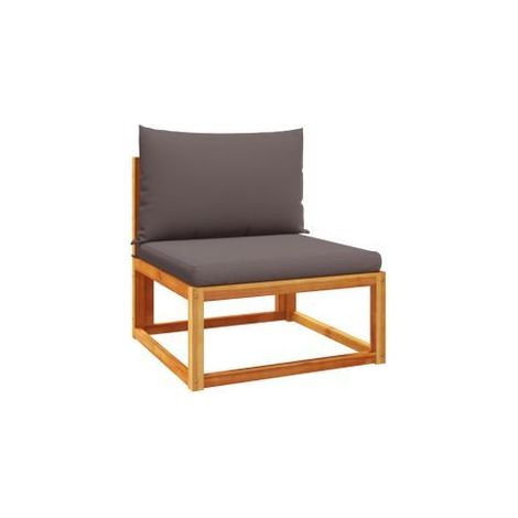 Canapé de jardin sans accoudoirs coussins bois massif d'acacia (1/5)