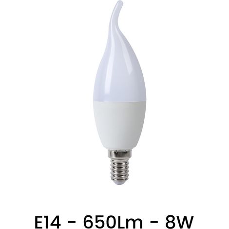 10 Lampadine led E14 8W FIAMMA 720 LM LUCE CALDA NATURALE E FREDDA UNIVERSO 220V Bianco caldo (1/4)