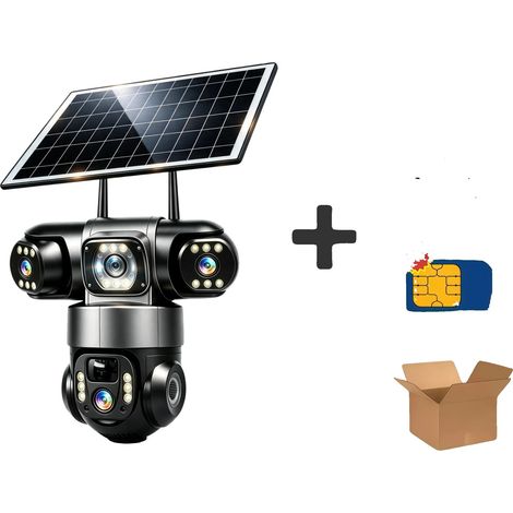 Cámara solar 4G, para uso exterior, amplio ángulo de visión, cámara 4G con tarjeta de 128 GB (1/2)