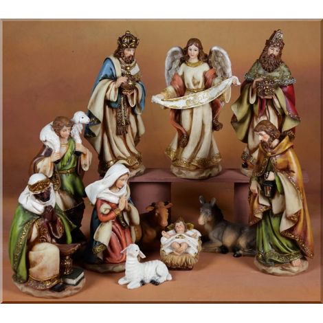 NATIVITÀ IN RESINA 31CM 11 STATUETTE