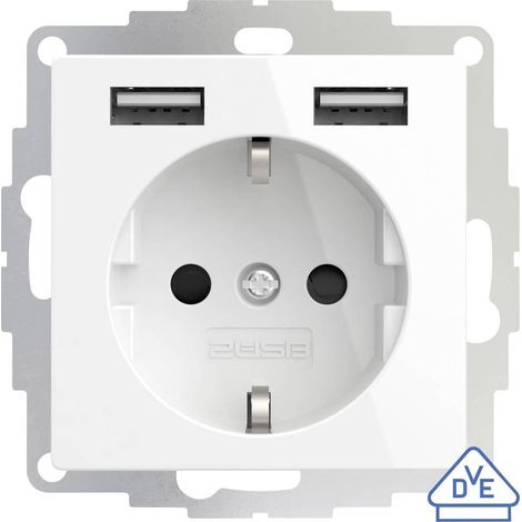 2usb 2U-449276 toma empotrada blanca con USB