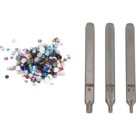 Poinçons de frappe à métal 1,8mm 2,5mm 4mm revêtement antirouille DIY fabrication de bijoux strass colorés outil d'estampage (1/5)