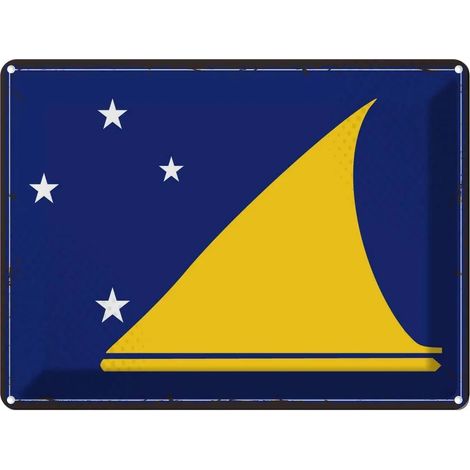 Plaque métallique 30x40 cm Tokelau Rétro Drapeau de Tokelau Blason (1/5)