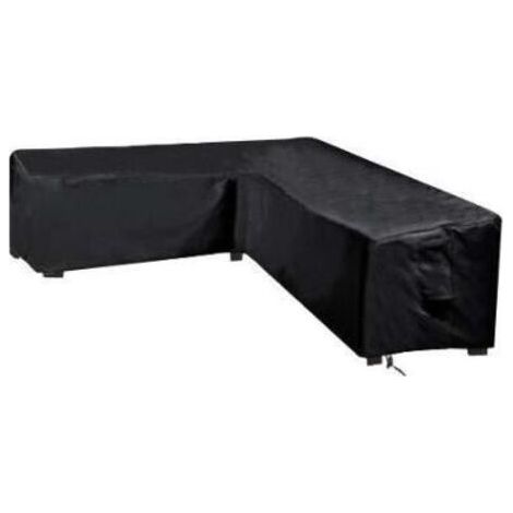 Wasserdichte Schutzhülle für Garten-Ecksofa - Größe L (215x215x87cm, Schwarz) (1/5)