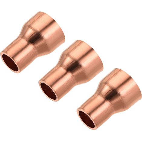 Cuivre Réduction Couplage Raccord avec Sueur Extrémité 1/4 x 3/8 Pouce ID pour HVAC Réfrigération Adaptateur Paquet de 3 (1/5)