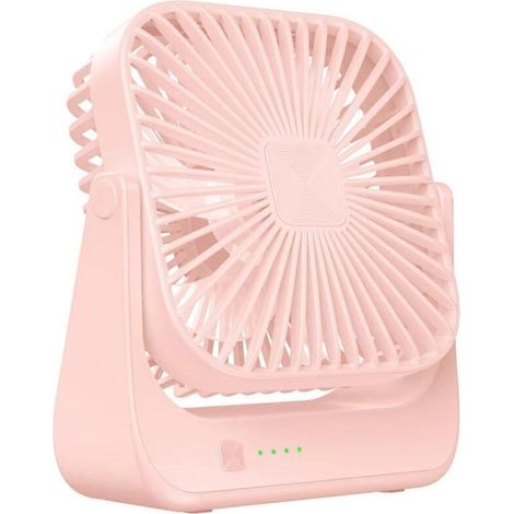 Ventilateur de bureau portable à 4 vitesses, mini ventilateur rose pour la maison et le bureau (1/5)