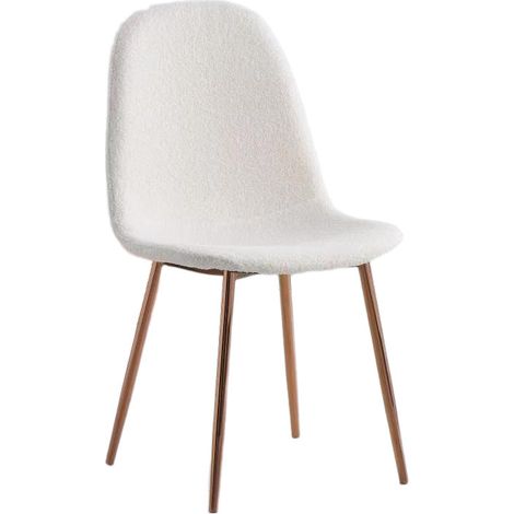Lot de 6 Chaises SCANDINAVE BONNIE Beige Doudou & Rose Gold 42x53x84 cm (1/4)