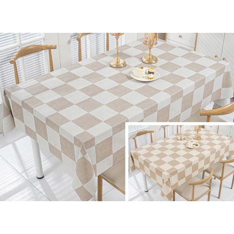 Tovaglia Antimacchia PVC Proteggi Tavolo Maniva Glitter Quadri, misura140x140coloreD9 Tortora
