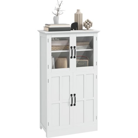 Buffet vitrine 4 portes FRANCOISE blanc (1/5)