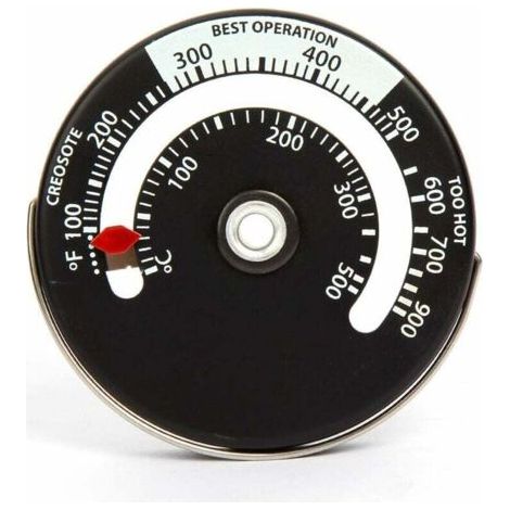Stufa magnetica, termometro per stufa a legna, monitor della temperatura del camino, manometro per canna fumaria, bruciatore a legna, barbecue