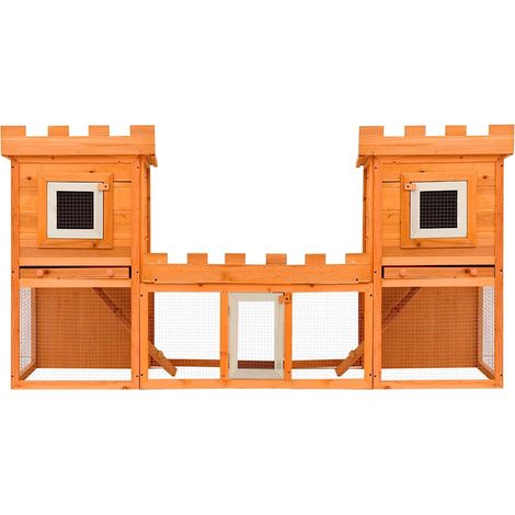 Maison Exclusive - Conigliera all'Aperto Grande Gabbia Animali Piccoli 2 Casette