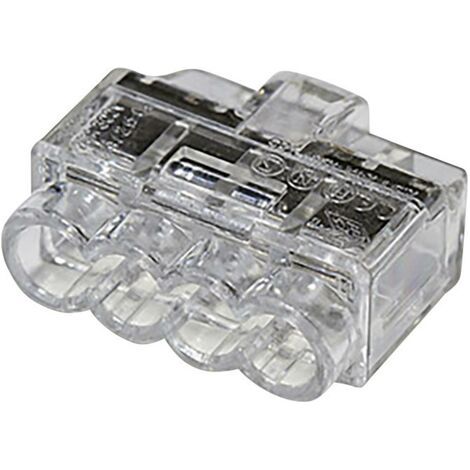 Borne de raccordement HellermannTyton HCPM-4 148-90038 flexible: 1-2.5 mm² rigide: 0.5-2.5 mm² Nombre de pôles: 4 transparent 1 pc(s) S943741 (1/5)
