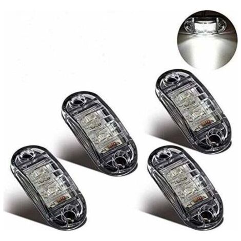 LED-Seitenmarkierungsleuchten/Positionsleuchten für 12V/24V Universal-Anhänger, LKW, Wohnwagen, Bus (4 Stück, Weiß)