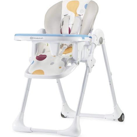 Chaise Haute Enfant Pliable, Dossier/Tablettes Réglables, Multicolore, 1 Unité (1/5)