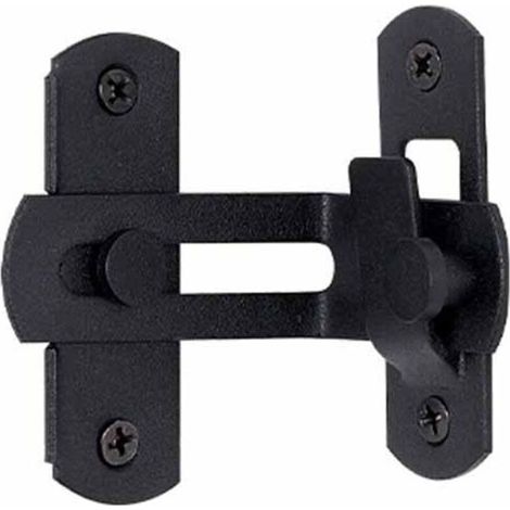Verrou de porte à angle droit 90 degrés de grange coulissante en acier inoxydable, loquet de porte coulissante à rabat, Verrou de sécurité pour porte fenêtre armoire à vin jardin Noir