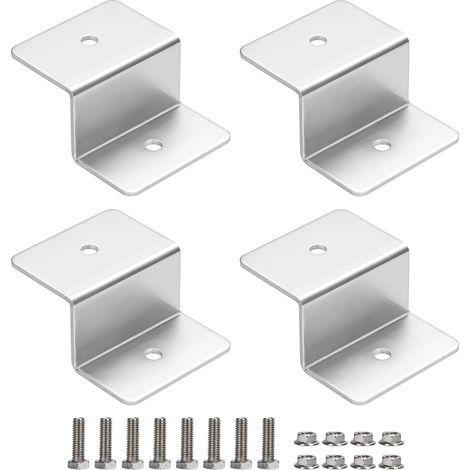 4 Pièces Support Panneau Solaire Fixation Panneaux Solaires Support en Z de Montage en Alliage d'aluminium avec Vis et Écrous pour Camping Car Bateau Toits (1/5)