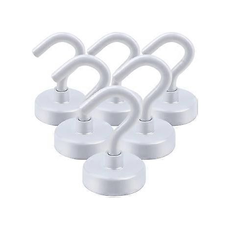 SZTXJ Magnethaken (6er-Pack, Weiß), 11 kg Tragkraft, robuste S-Haken für Klassenzimmer, Kühlschrank, zum Aufhängen, für Hütten, Grills, Küche, Garage usw.