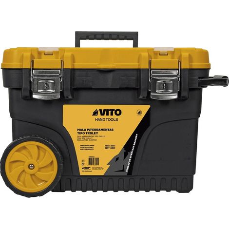 Vito – Servante d'atelier roulante avec poignée télescopique – Dimensions 595 x 380 x 420 mm – Multi-rangement haute résistance – Charge maximale 150kg