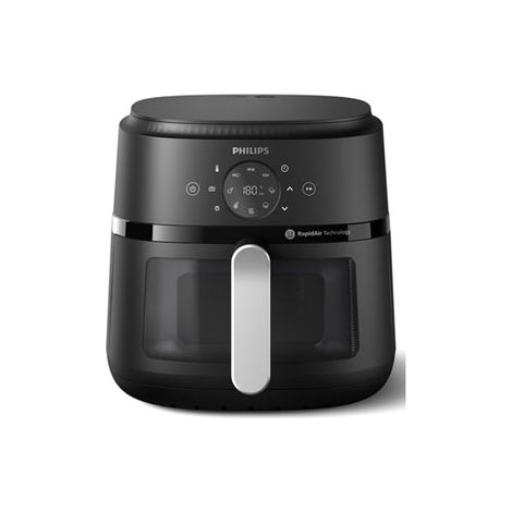 Philips – Friteuse sans huile 6,2 L 1700 W – Technologie RapidAir pour cuisson rapide – Noir, Argent