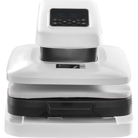 Mophorn Prensa térmica automática para camisetas, máquina de transferencia térmica con placa calefactora de 38 x 38 cm, liberación automática, presión regulable y pantalla digital, blanco