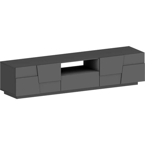 Porta TV Mobile Grigio Antracite da Soggiorno 4 Ante 1 Cassetto 220 cm (1/5)