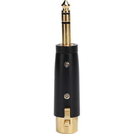 Adaptateur 6.35 mm Stéréo Mâle vers XLR Femelle pour Câble Audio Guitare Micro Noir Doré (1/5)