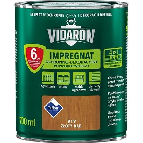 VIDARON RIVESTIMENTO IMPREGNANTE PROTETTIVO E DECORATIVO QUERCIA DORATA V19 0,7L