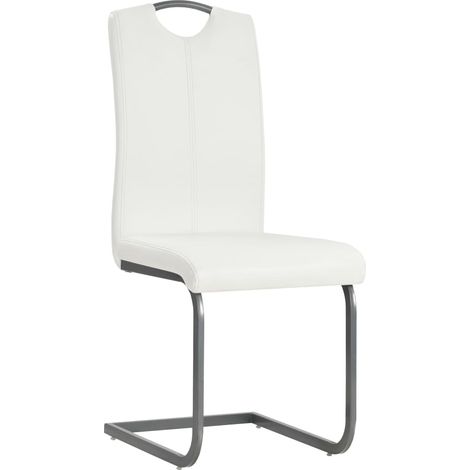 Maison Exclusive - Sedie da Pranzo a Sbalzo 4 pz Bianche in Similpelle